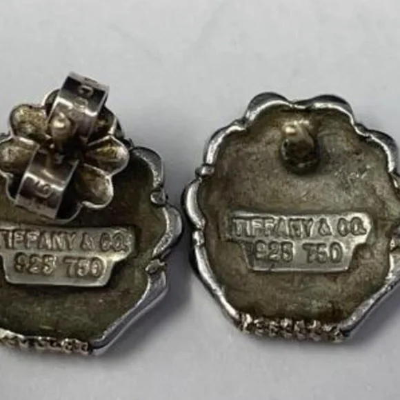 Tiffany & Co. Sterling Silver & 18K Gold Shell Stud Earrings - Picture 4 of 4